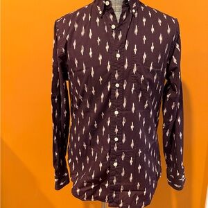 Club Monaco Oxblood Geometric Button-Down Shirt